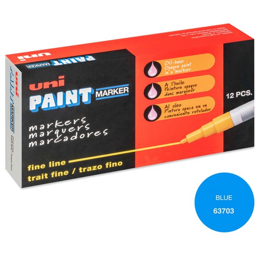uni® uni-Paint PX-21 Oil-Based Paint Marker - Fine Marker Point - Blue Oil Based Ink - 1 Each