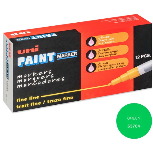 uni® uni-Paint PX-21 Oil-Based Paint Marker - Fine Marker Point - Green Oil Based Ink - 1 Each