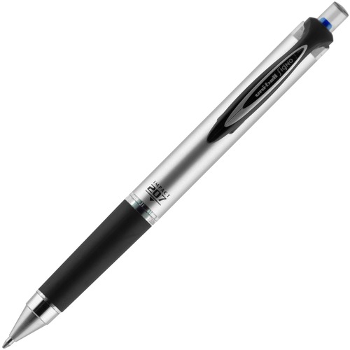 uni-ball 207 Gel Impact Retractable - Bold Pen Point - 1 mm Pen Point Size - Refillable - Retractable - Blue Gel-based Ink - Gray, Silver Barrel - 1 Each