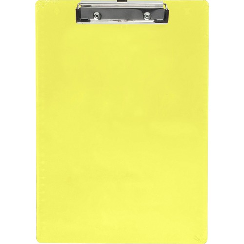 Saunders Neon Plastic Clipboards - 0.50" Clip Capacity - Plastic - Neon Yellow - 1 Each