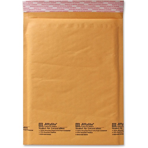 Sealed Air JiffyLite Cellular Cushioned Mailers - Bubble - #7 - 14 1/4" Width x 20" Length - Peel & Seal - Kraft - 50 / Carton - Kraft