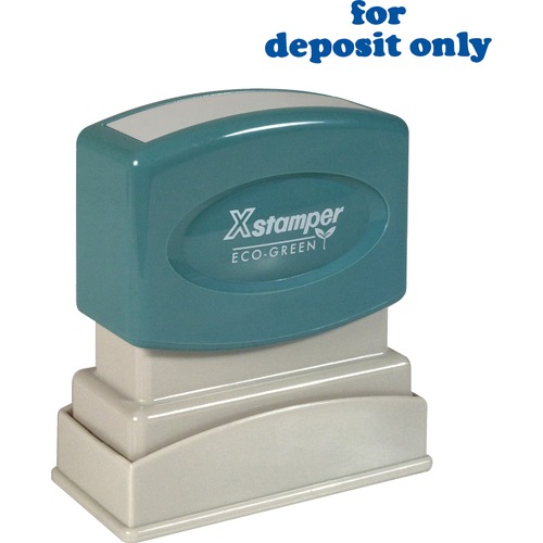 Xstamper "for deposit only" Title Stamp - Message Stamp - "FOR DEPOSIT ONLY" - 0.50" Impression Width x 1.62" Impression Length - 100000 Impression(s) - Blue - Recycled - 1 Each