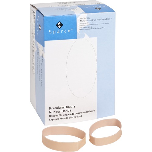 Sparco Premium Quality Rubber Bands - Size: #84 - 3.50" (88.90 mm) Length x 0.50" (12.70 mm) Width - 30 mil (0.76 mm) Thickness - Sustainable - 1 / Box - Natural - Rubber Bands - SPR841LB