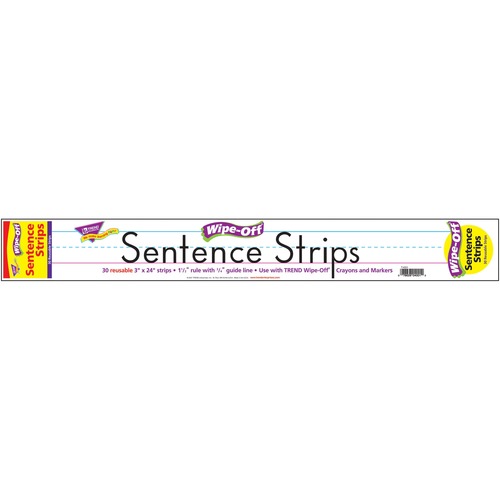 Trend Wipe-Off Sentence Strips - Skill Learning: Writing, Word, Spelling - 30 / Pack - Learning Boards - TEPT4001