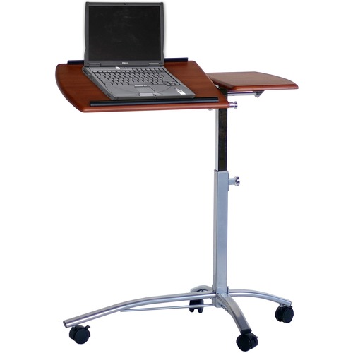 Mayline Laptop Table - Rectangle Top - Adjustable Height - 27" to 38" Adjustment - Assembly Required - Medium Cherry - Steel - 1 Each