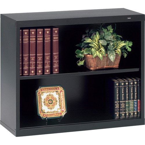 Tennsco Welded Bookcase - 34.5" Width x 13.5" Depth x 28" Height - 2 x Shelf(ves) - 240 lb Load Capacity - Black - Steel - Recycled