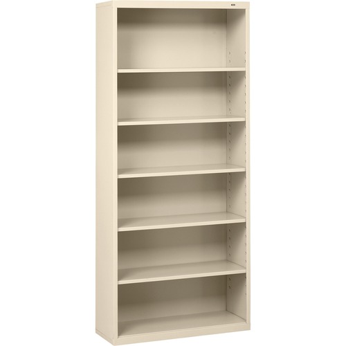 Tennsco Welded Bookcase - 34.5" Width x 13.5" Depth x 78" Height - 6 x Shelf(ves) - 720 lb Load Capacity - Putty - Steel - Recycled