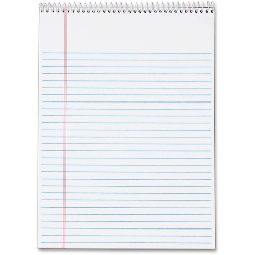 TOPS Docket Wirebound Legal Writing Pads - Letter - 70 Sheets - Wire Bound - 0.34" Ruled - 16 lb Basis Weight - Letter - 8 1/2" x 11" - 11" x 8.5" - White Paper - Perforated, Hard Cover, Stiff-back, Spiral Lock - 3 / Pack