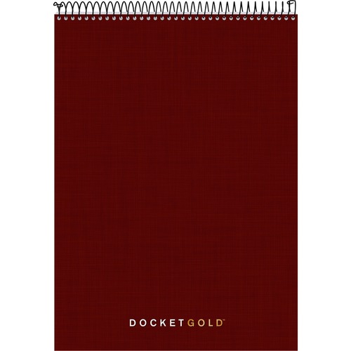 TOPS Docket Heavyweight Wirebound Planner - 70 Sheets - Wire Bound - 20 lb Basis Weight - 8 1/2" x 11 3/4" - White Paper - BurgundyChipboard Cover - Perforated, Repositionable, Heavyweight, Hard Cover - 1 Each