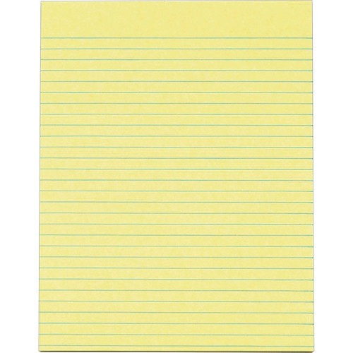 TOPS Wide Ruled Glue - Top Canary Writing Pads - Letter - 50 Sheets - Glue - Letter - 8 1/2" x 11" - Canary Paper - 12 / Pack