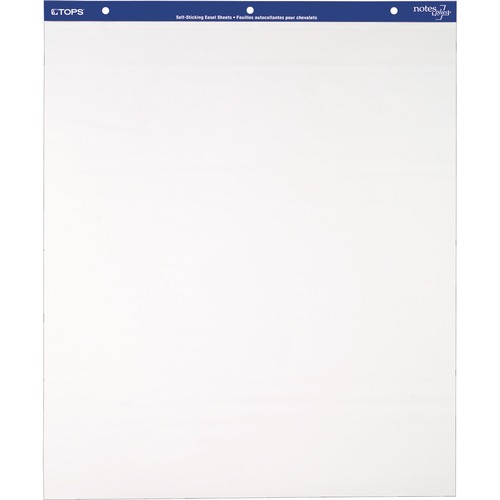 TOPS Self-stick Note Plus Easel Pad - 30 Sheets - Plain - Glue - 25" x 30" - White Paper - Resist Bleed-through, Self-adhesive, Repositionable, Removable - 2 / Pack - Easel Pads - TOP79190