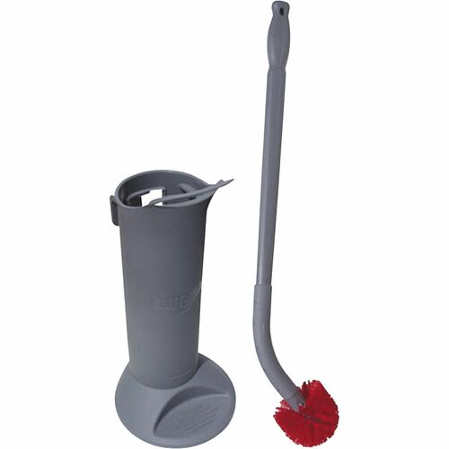 Unger Ergo Toilet Bowl Brush Set - Nylon Bristle - 26" Handle Length - Plastic Handle - 1 / Kit - Gray