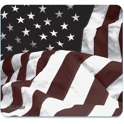 Allsop US Flag Mouse Pad - American Flag - 0.79" x 8.50" Dimension - Natural Rubber, Latex - Anti-skid - 1 Pack - Mouse