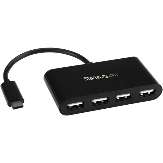 StarTech.com 4 Port USB C Hub - Mini Hub - USB-C to 4x USB-A - USB 2.0 Hub - USB Type C Hub - USB C to USB Hub - USB C Port Expander - Adds four USB 2.0 ports to a USB Type C or Thunderbolt 3 laptop such as your MacBook Pro, MacBook, Ultrabook, Chromebook