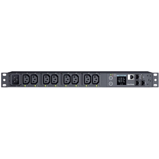 CyberPower PDU41005 8-Outlet PDU - Switched - Network (RJ-45) - 1U - Horizontal/Vertical - Rack-mountable
