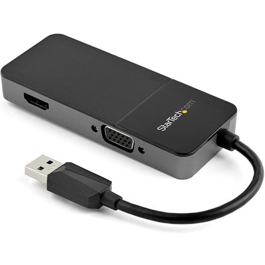 StarTech USB 3.0 to HDMI and VGA Adapter -4K/1080p USB Type A Dual Monitor Multiport Display Adapter Converter -External Graphics Card - USB-A 3.0 (5Gbps) to HDMI and VGA dual monitor video display adapter | HDMI 4K 30Hz 2ch audio | VGA 1080p 60Hz - M