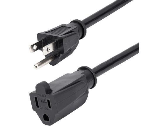 Image for StarTech.com Power Extension Cable - 125V AC - 15A - 6ft - Black - Extend your power cord by 6ft - 6ft 5-15 Extension Cord / 6 f from HP2BFED