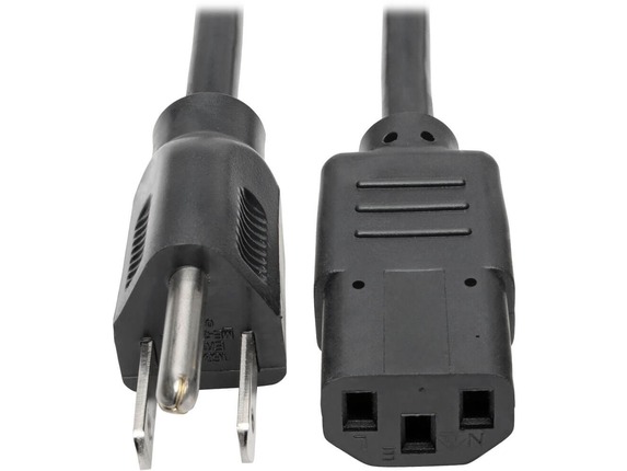 Image for Tripp Lite Computer Power Extension Cord Adapter 10A 18AWG 5-15P to C13 10' - 10A,18AWG (NEMA 5-15P to IEC-320-C13) 10-ft." from HP2BFED