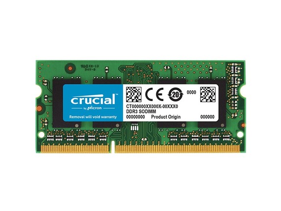 Image for Crucial 8GB (1 x 8 GB) DDR3 SDRAM Memory Module - For Notebook - 8 GB (1 x 8GB) - DDR3-1600/PC3-12800 DDR3 SDRAM - 1600 MHz - CL from HP2BFED