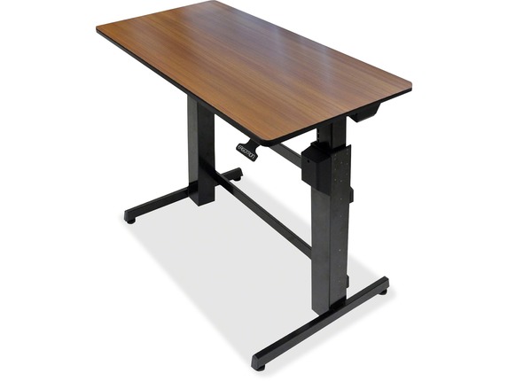 Image for Ergotron WorkFit-D, Sit-Stand Desk (Walnut Surface) - Rectangle Top - 47.60" Table Top Width x 23.50" Table Top Depth - Steel, M from HP2BFED