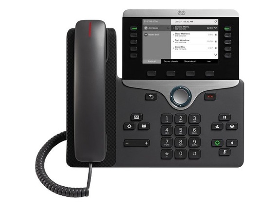 Image for Cisco 8811 IP Phone - Corded - Wall Mountable - Black - 5 x Total Line - VoIP - User Connect License - 2 x Network (RJ-45) - PoE from HP2BFED