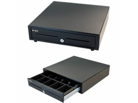 Image for APG Cash Drawer Vasario 1616 Cash Drawer: VB554A-BL1616 - 5 Bill x 5 Coin Till - Dual Media Slot, Painted Front - Black - USB - from HP2BFED