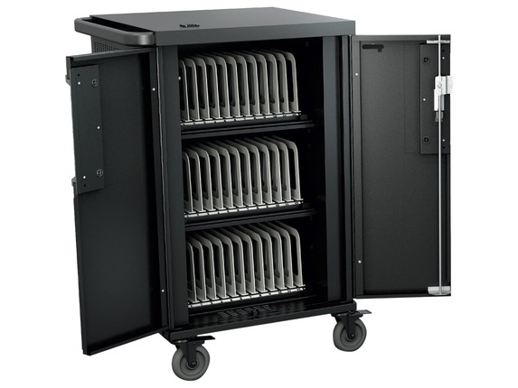 Image for Bretford CoreX Cart - 3 Shelf - Steel - 33.2" Width x 25.8" Depth x 44.5" Height - Black - For 36 Devices from HP2BFED