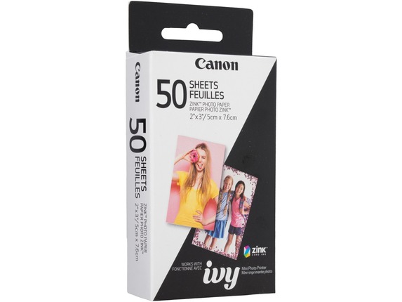 Image for Canon ZINK Zero Ink (ZINK) Photo Paper - White - 2" x 3" - 50 Sheet from HP2BFED