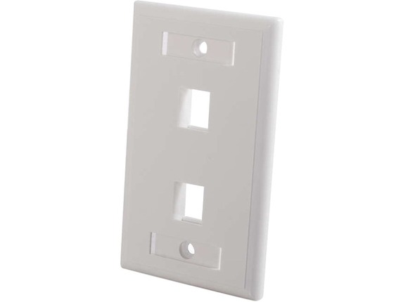 Image for C2G Two Port Keystone Single Gang Wall Plate - White - 2 x Socket(s) - 1-gang - White from HP2BFED