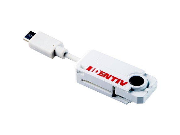Image for Tx Systems uTrust SmartFold Contact Smart Card Reader - Contact - Cable - USB Type C - White from HP2BFED