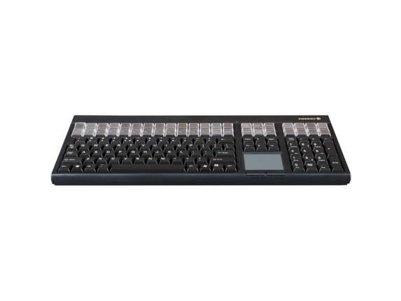 Image for CHERRY LPOS QWERTY Keyboard - 127 Keys - QWERTY Layout - 42 Relegendable Keys - Magnetic Stripe Reader - USB - Black from HP2BFED
