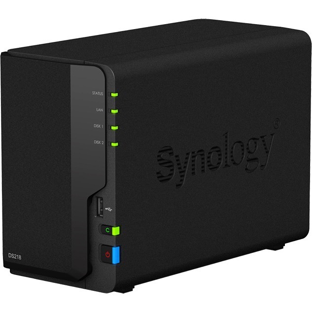 Synology DS218 DiskStation 2-Bay NAS - Diskless, 1x GbE LAN, 2GB RAM (DS218)