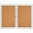 Quartet® Enclosed Bulletin Board, Natural Cork/Fiberboard, 48 x 36, Silver Aluminum Frame Thumbnail 1