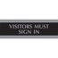 Headline® Sign Century Series Office Sign, VISITORS MUST SIGN IN, 9 x 3, Black/Silver Thumbnail 1