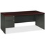 HON 38000 Series Left Pedestal Desk, 72w x 36d x 29-1/2h, Mahogany/Charcoal Thumbnail 1