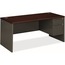 HON 38000 Series Right Pedestal Desk, 66w x 30d x 29-1/2h, Mahogany/Charcoal Thumbnail 1