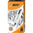 BIC Clic Stic Ballpoint Pen, Retractable, Medium 1 mm, Black Ink, White Barrel, Dozen Thumbnail 1