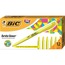 BIC Brite Liner Highlighter, Fluorescent Yellow Ink, Chisel Tip, Yellow/Black Barrel, Dozen Thumbnail 1