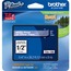 Brother P-Touch TZe Standard Adhesive Laminated Labeling Tape, 1/2w, White on Clear Thumbnail 1