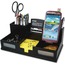 Victor® Midnight Black Desk Organizer with Smartphone Holder, 10 1/2 x 5 1/2 x 4, Wood Thumbnail 1