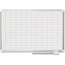 MasterVision Grid Planning Board, 1x2" Grid, 36x24, White/Silver Thumbnail 1