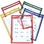 C-Line® Reusable Dry Erase Pockets, Open on 2 Sides, 9 x 12, Asst. Primary Colors, 25/PK Thumbnail 1