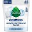 Seventh Generation® Natural Laundry Detergent Packs, Unscented, 45 Packets/Pack, 8/Carton Thumbnail 1