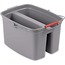 Rubbermaid® Commercial Double Pail Plastic Bucket for Cleaning, 19 Quart, Gray Thumbnail 1
