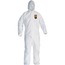 KleenGuard A20 Breathable Particle Protection Hooded Coveralls, Zip Front, Elastic Wrists/Ankles, White, 2-XL, 24 Coveralls/Carton Thumbnail 1