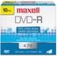 Maxell® DVD-R Discs, 4.7GB, 16x, w/Jewel Cases, Gold, 10/Pack Thumbnail 1