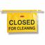 Rubbermaid Commercial Closed For Cleaning Hanging Doorway Safety Sign, Heavy Duty, Extend-to-Fit, Yellow Thumbnail 1