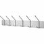 Safco Metal Wall Rack, Six Ball-Tipped Double-Hooks, 36w x 3-3/4d x 7h, Chrome Thumbnail 1