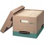 Bankers Box Recycled R-Kive File Storage Box, Letter/Legal, 800 lb, Lift-off Closure, Heavy Duty, Kraft/Green, 12/Carton Thumbnail 1