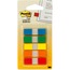 Post-it® 1/2" Flags in On-the-Go Dispenser, Assorted Colors, 100 Count, 20 Flags/Color, 5 Colors/PK Thumbnail 1